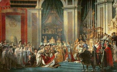 De Wijding van Keizer Napoleon en de Kroning van Keizerin Josephine door Paus Pius VII, 2 december 1804, 1806-7 door Jacques Louis David